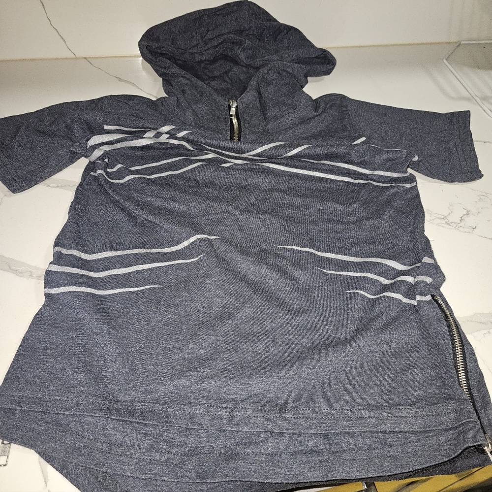 RSQ Gray Kids Hoodie with White Stripes